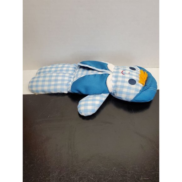 Vintage Fisher Price Toys Blue check Boy Rattle Plush - 11 Inch - Picture 2 of 7